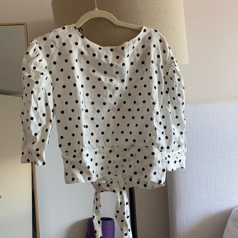 Zara polka dot wrap top